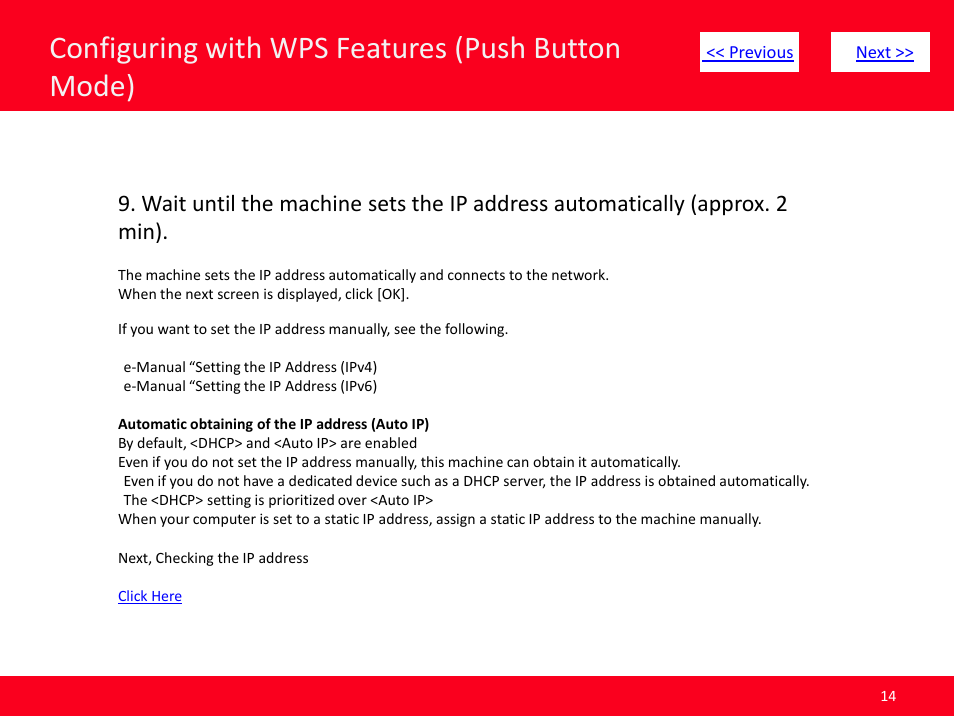 Slide number 14, Configuring with wps features (push button mode) | Canon ImageCLASS MF4570dw User Manual | Page 14 / 61