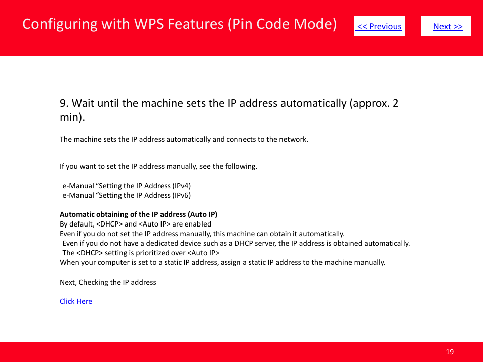 Slide number 19, Configuring with wps features (pin code mode) | Canon ImageCLASS MF4570dw User Manual | Page 19 / 61