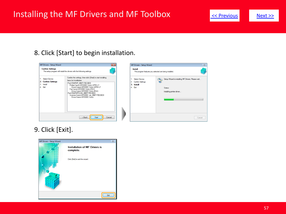 Slide number 57, Installing the mf drivers and mf toolbox | Canon ImageCLASS MF4570dw User Manual | Page 57 / 61