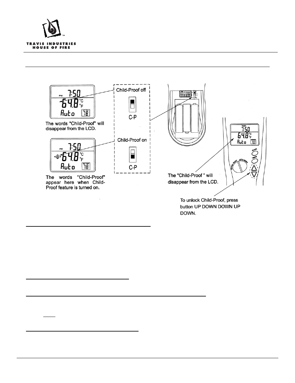 Child proof feature | Avalon Firestyles Gas/Pellet Remote Thermostat User Manual | Page 8 / 8