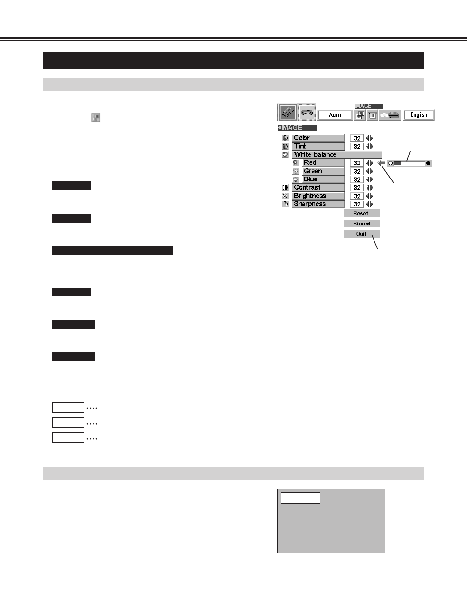 Picture image adjustment, Video mode, Adjusting the picture image | Normal function | Canon LV-7325U User Manual | Page 31 / 48