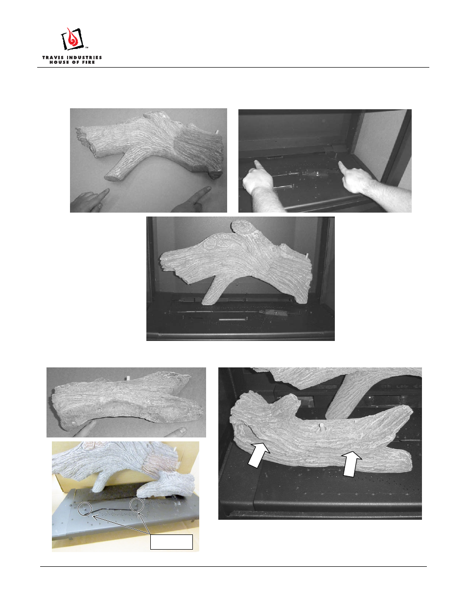 Driftwood log set “b” installation instructions | Avalon Firestyles Driftwood Log Set B User Manual | Page 5 / 10