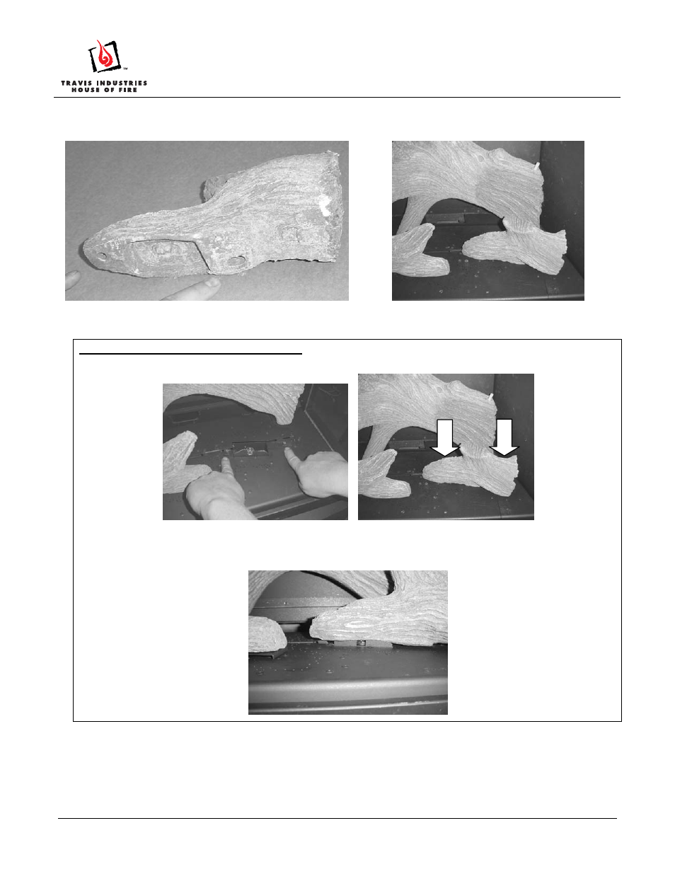 Driftwood log set “b” installation instructions | Avalon Firestyles Driftwood Log Set B User Manual | Page 6 / 10