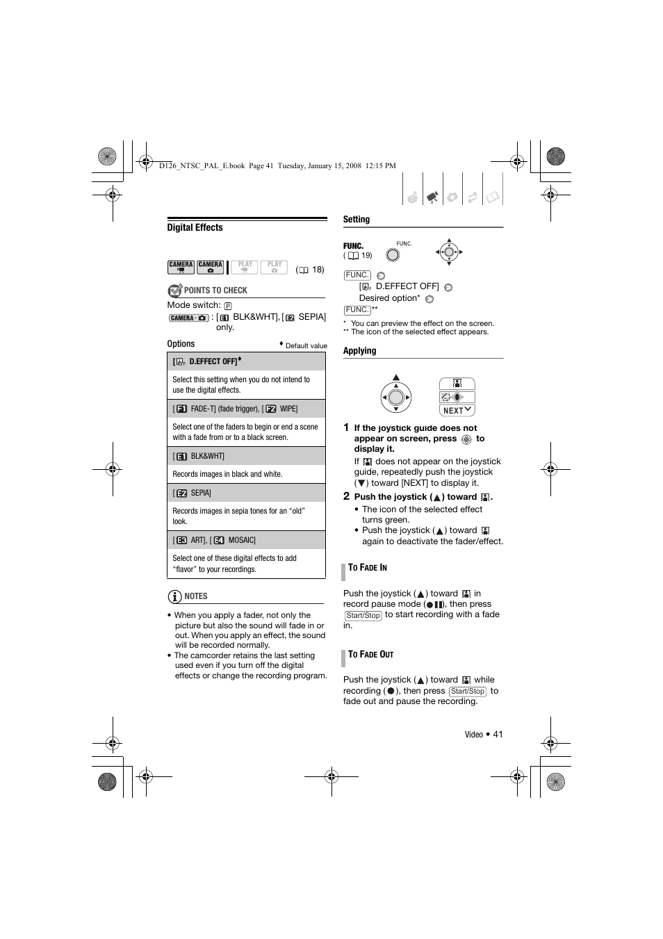 Digital effects | Canon DC301 User Manual | Page 41 / 87