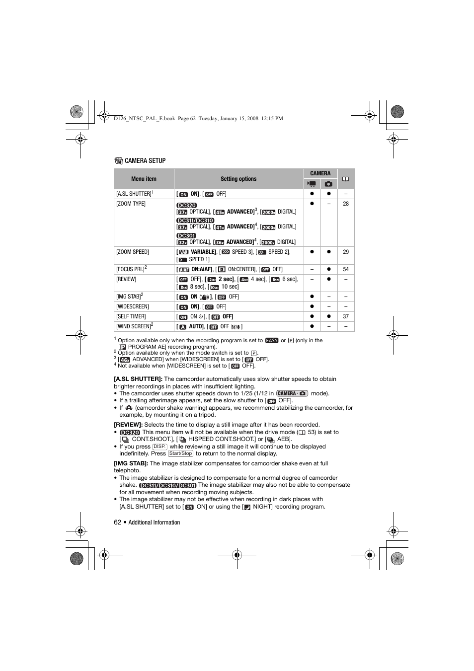 Canon DC301 User Manual | Page 62 / 87