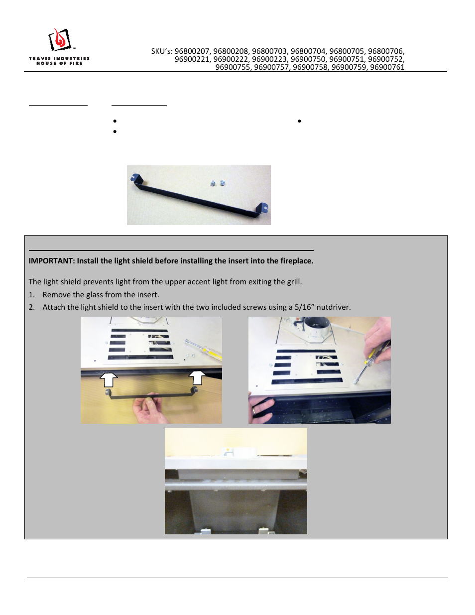 Avalon Firestyles 616 GSR Face User Manual | 2 pages