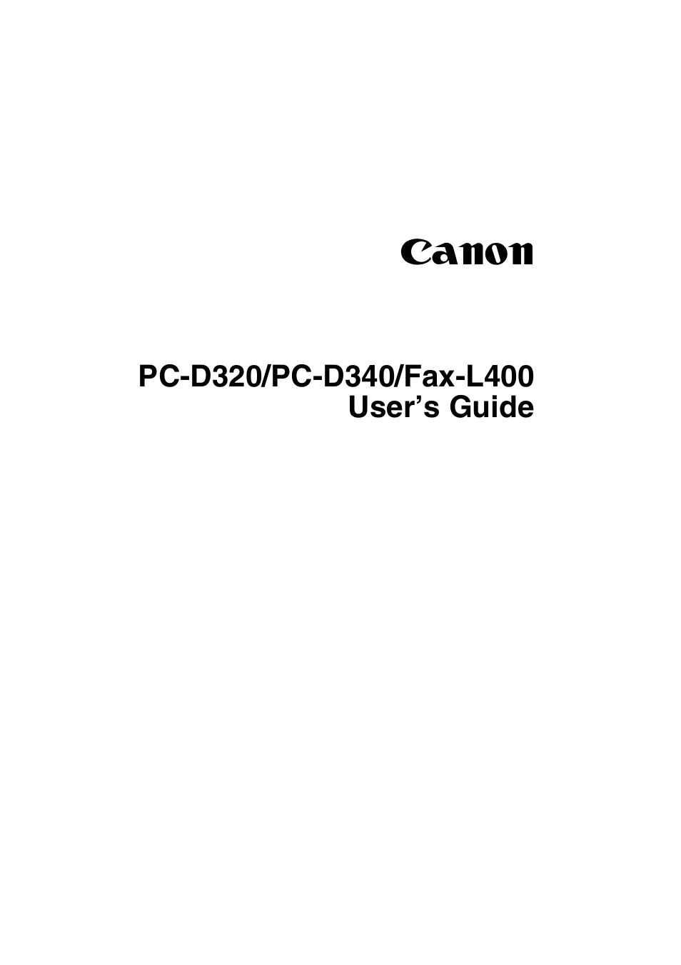 Canon PC-D320 User Manual | 106 pages