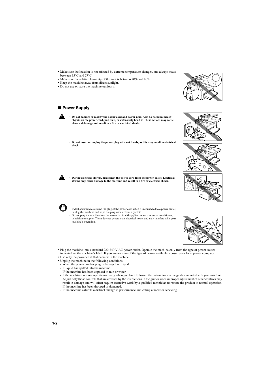 Power supply | Canon PC-D320 User Manual | Page 10 / 106