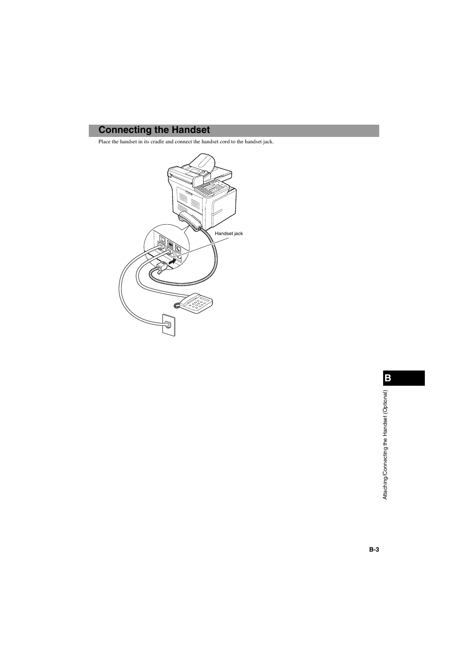 Connecting the handset | Canon PC-D320 User Manual | Page 101 / 106