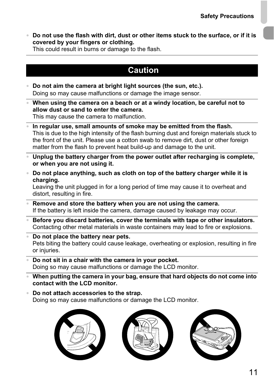 Caution | Canon 200 IS User Manual | Page 11 / 169