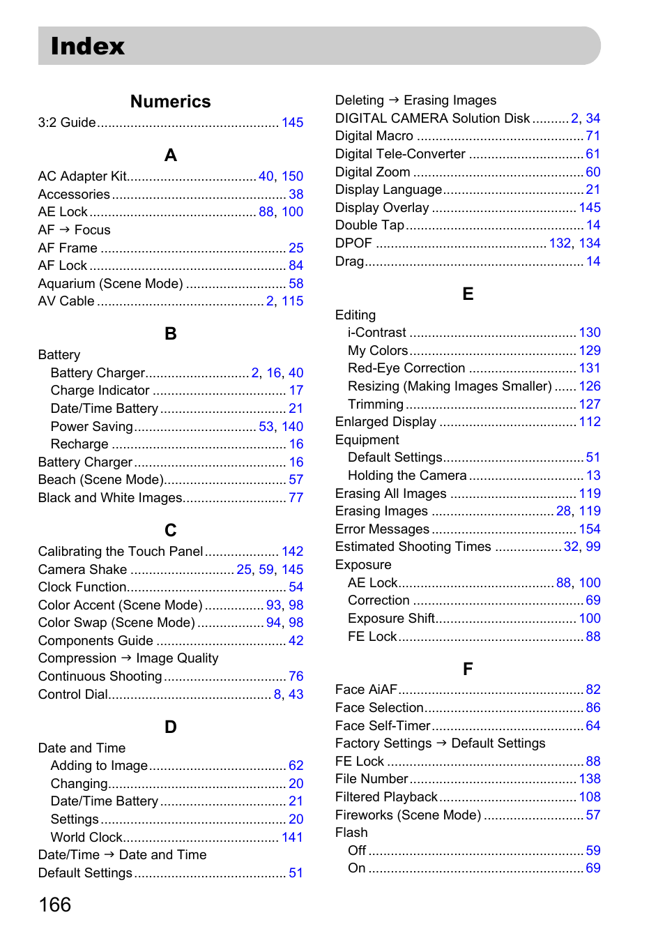 Index, Numerics | Canon 200 IS User Manual | Page 166 / 169