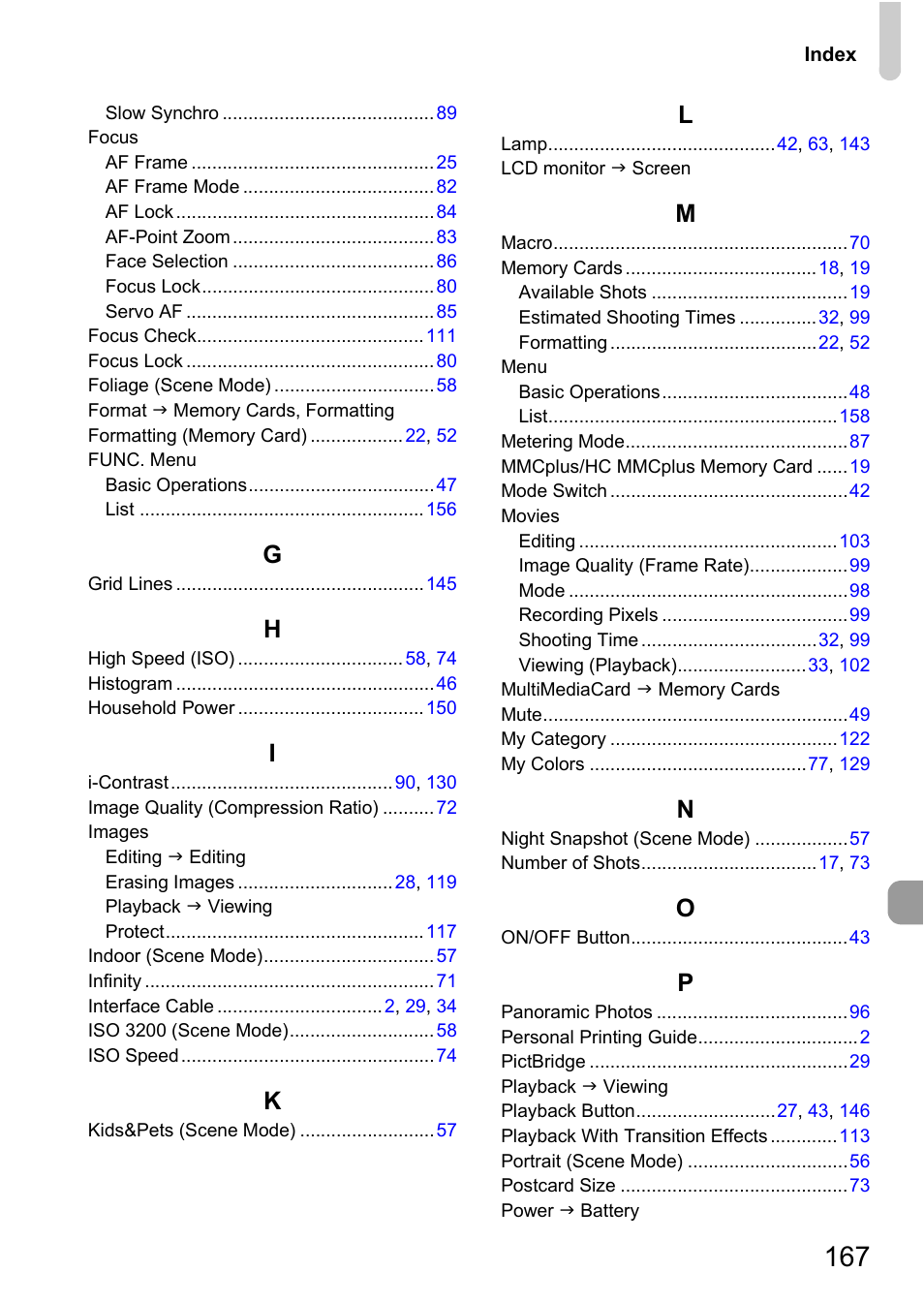 Canon 200 IS User Manual | Page 167 / 169