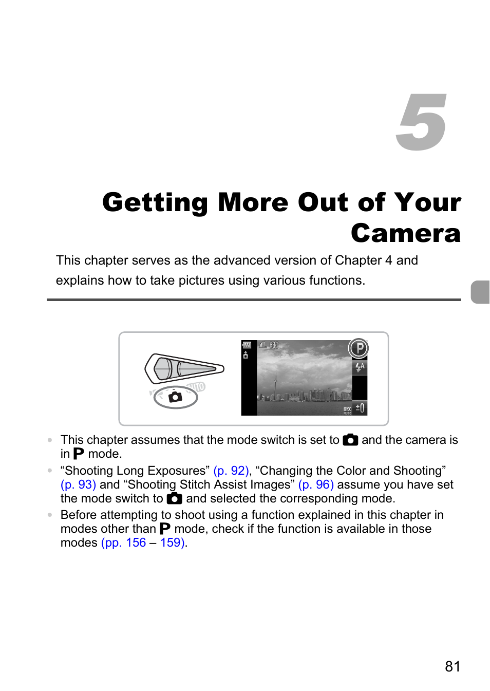 5 getting more out of your camera, 5 getting more out of, Your camera | Getting more out of your camera | Canon 200 IS User Manual | Page 81 / 169