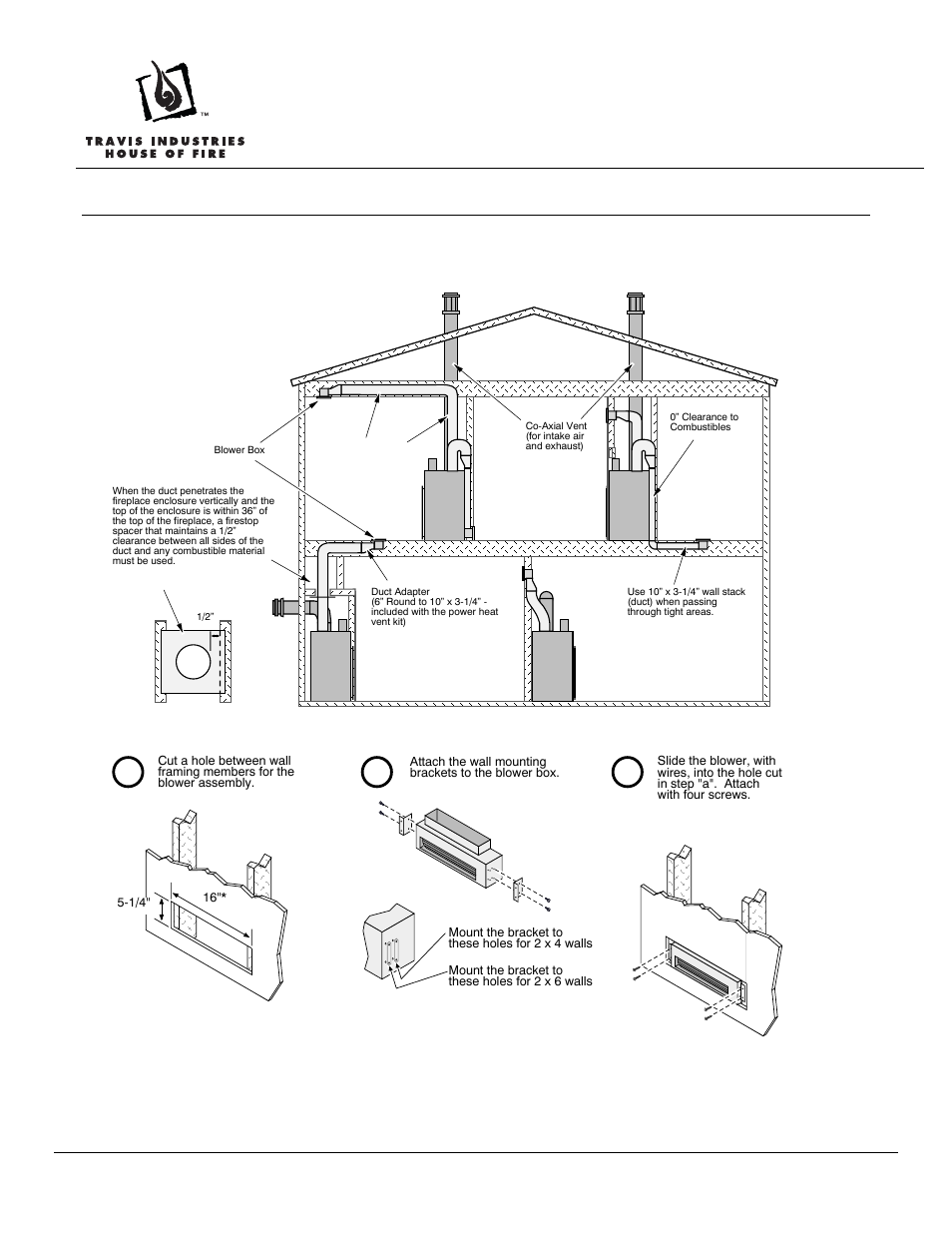 Extra room power heat duct instructions, Duct installation, Duct routing | Blower mounted in wall or ceiling | Avalon Firestyles Extra Room Power Heat Duct User Manual | Page 3 / 11