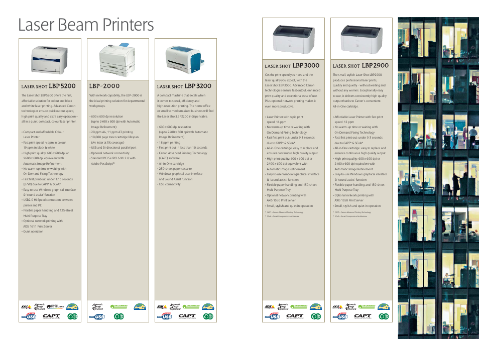 Laser beam printers | Canon i 350 User Manual | Page 3 / 9