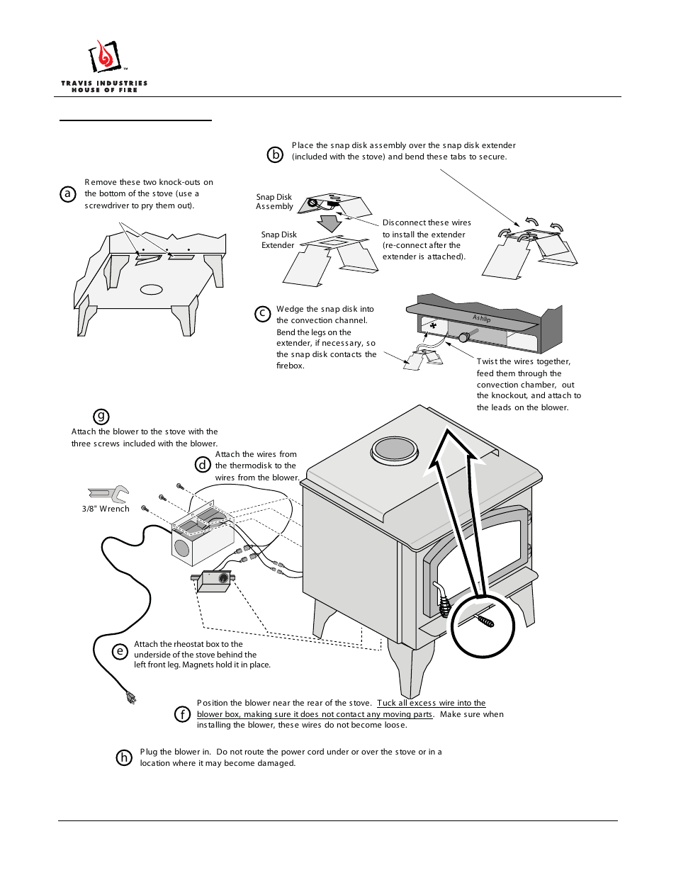 Wood stove rear fan 2 installation instructions, Df g | Avalon Firestyles Wood Stove Rear Fan 2 User Manual | Page 4 / 5