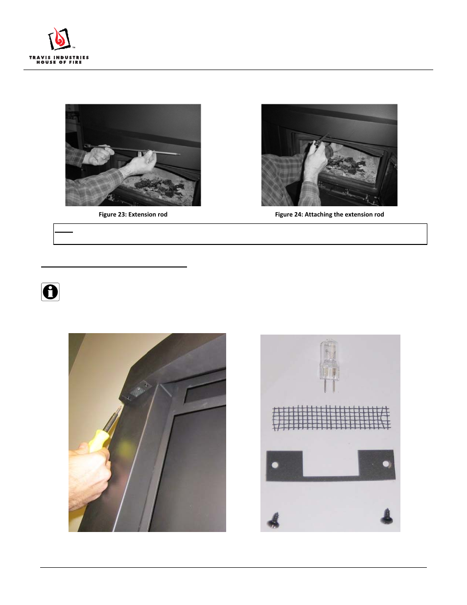 Flush wood plus cypress face installation, Light bulb replacement | Avalon Firestyles Flush Wood Plus Cypress Face User Manual | Page 6 / 7