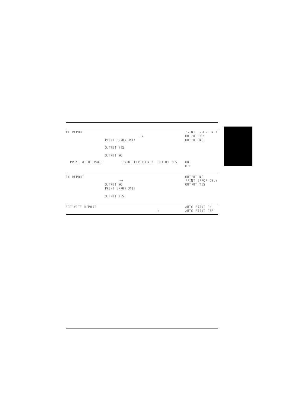 Report settings menu | Canon L240 User Manual | Page 181 / 212