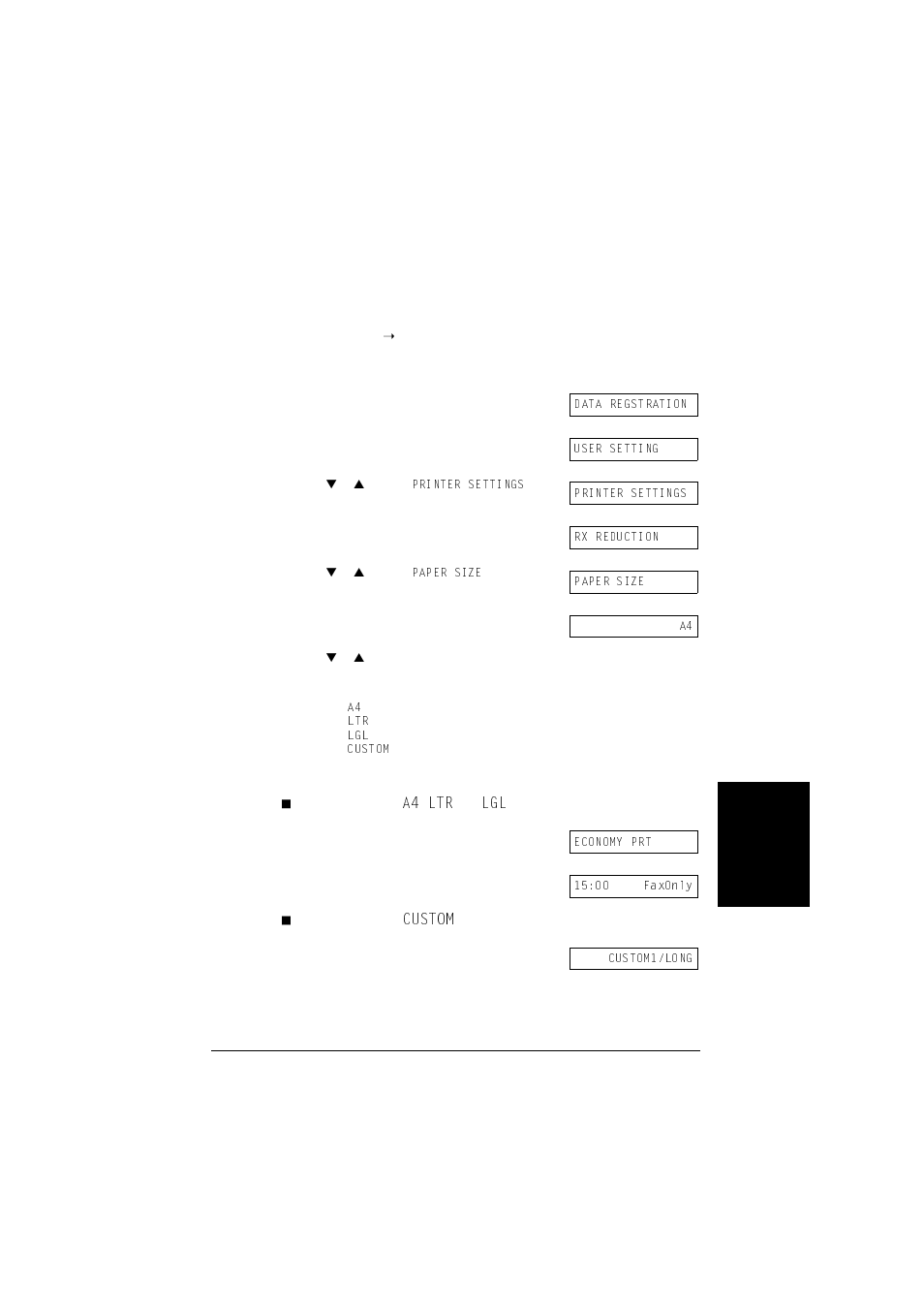 Changing the paper size setting | Canon L240 User Manual | Page 57 / 212