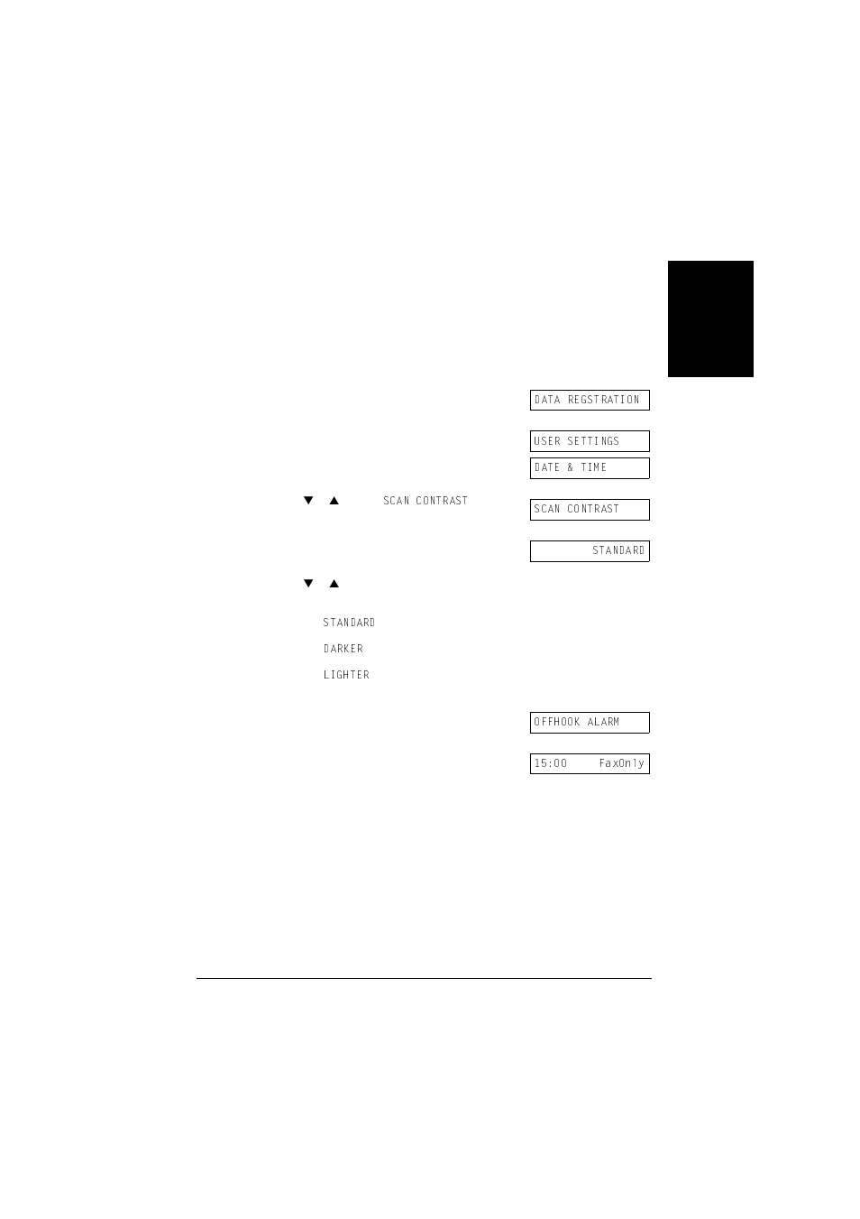 Setting the scanning contrast | Canon L240 User Manual | Page 85 / 212