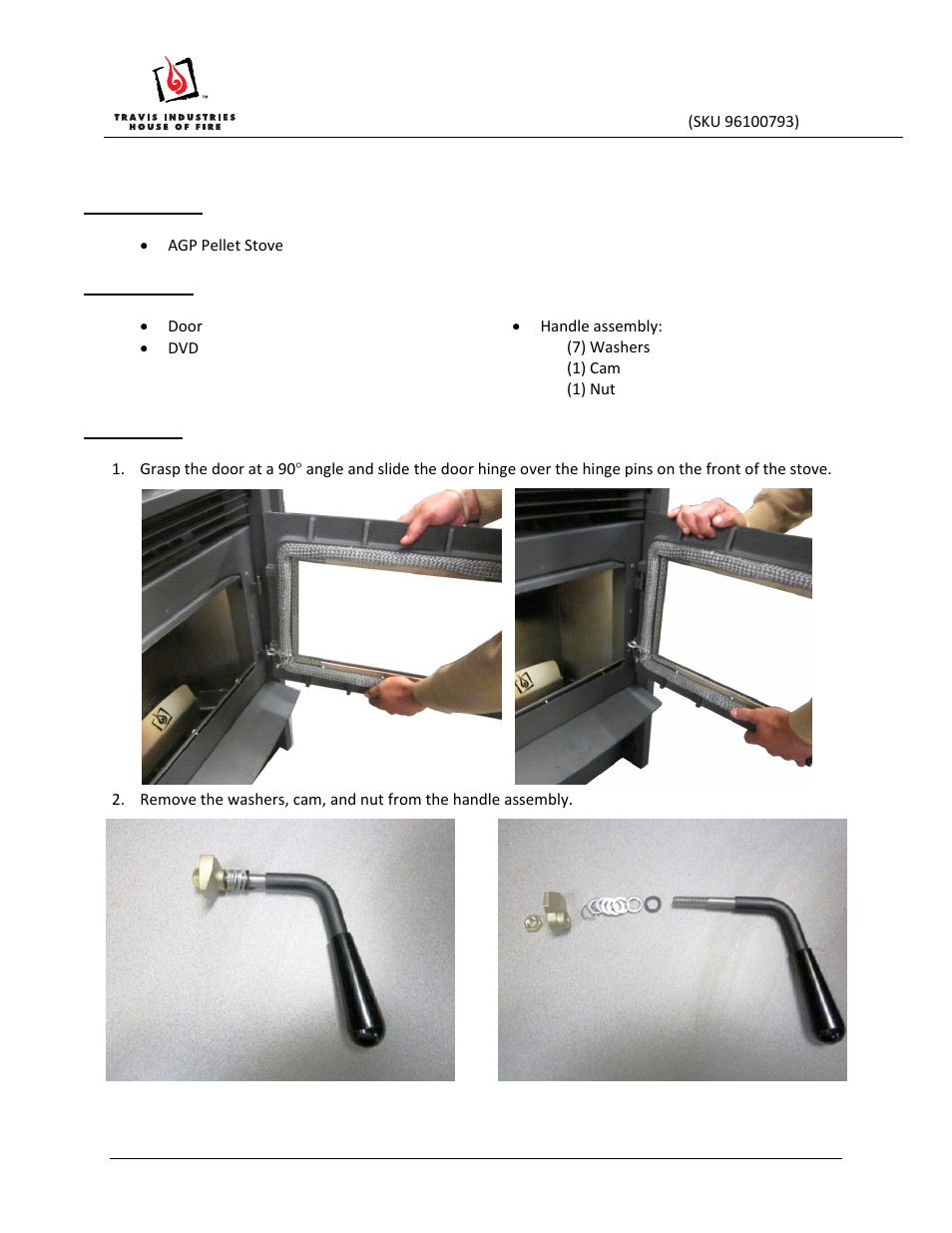 Avalon Firestyles AGP Stove or Insert Avalon Door User Manual | 2 pages