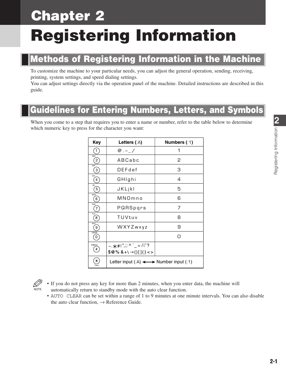 Registering information, Chapter 2 | Canon ImageCLASS D680 User Manual | Page 16 / 94