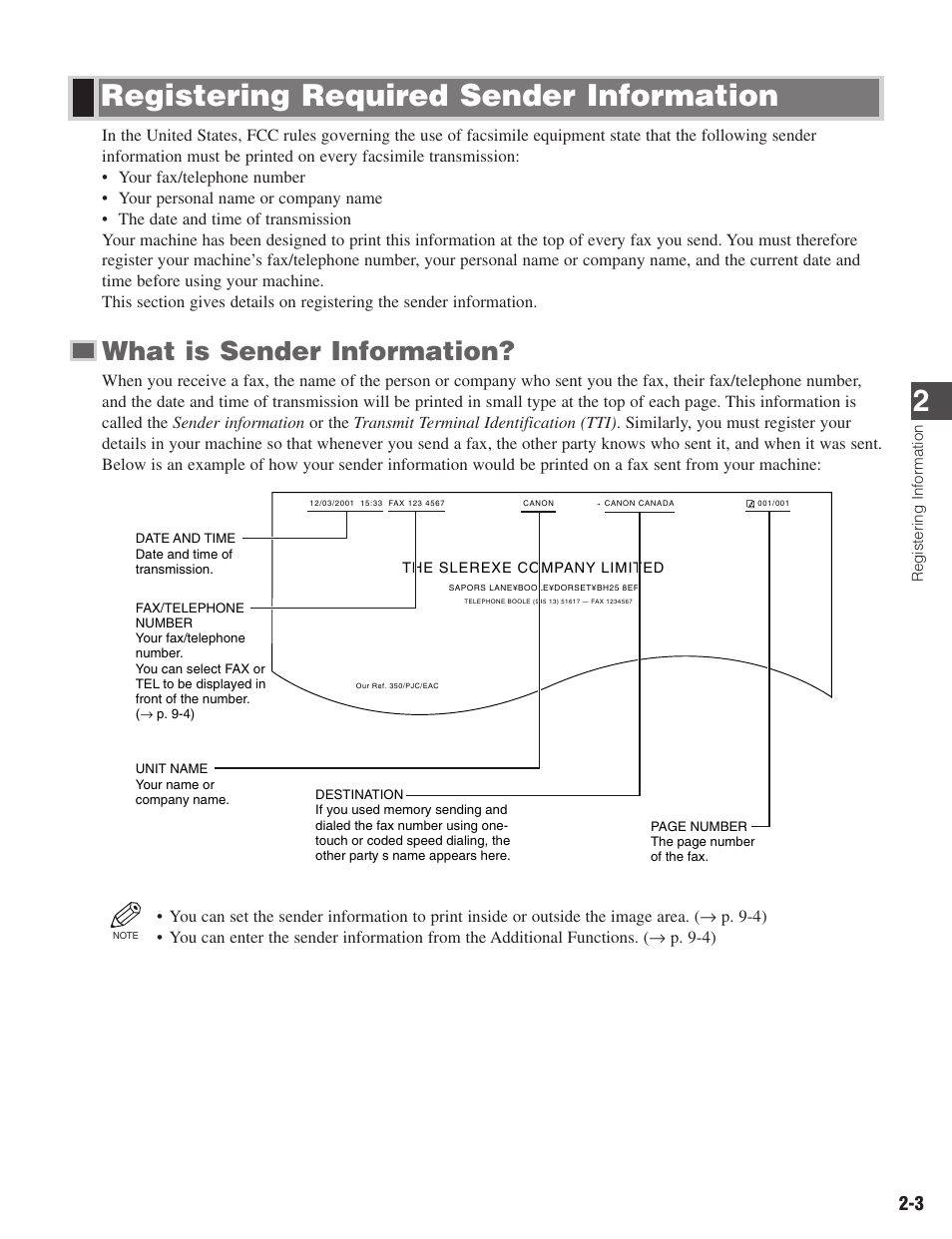 Registering required sender information, What is sender information | Canon ImageCLASS D680 User Manual | Page 18 / 94