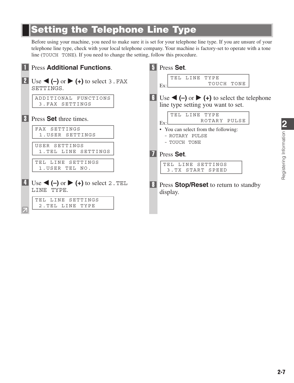 Setting the telephone line type | Canon ImageCLASS D680 User Manual | Page 22 / 94