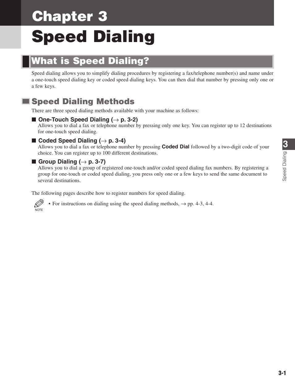 Speed dialing, Chapter 3, What is speed dialing | Speed dialing methods | Canon ImageCLASS D680 User Manual | Page 24 / 94