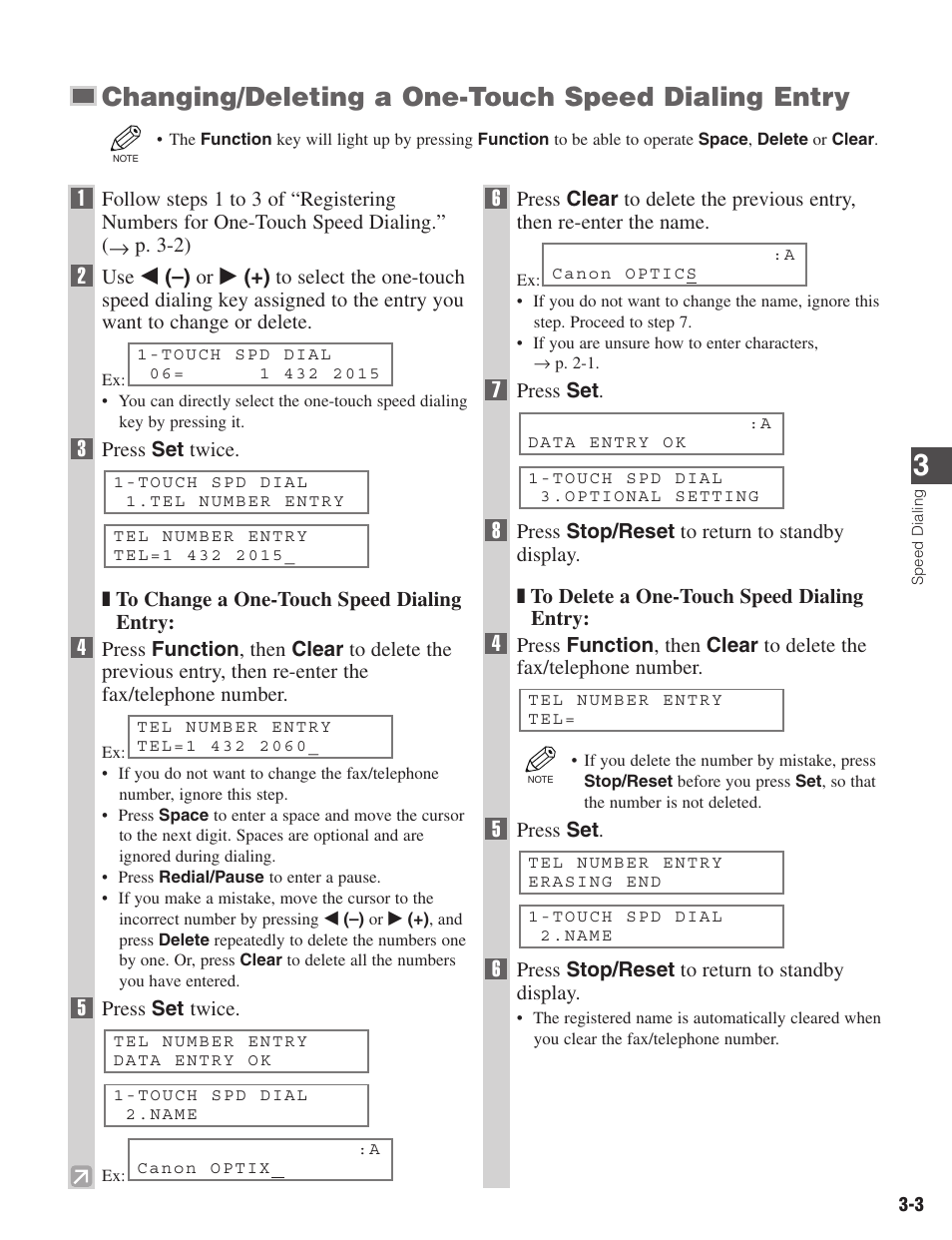 Changing/deleting a one-touch speed dialing entry | Canon ImageCLASS D680 User Manual | Page 26 / 94