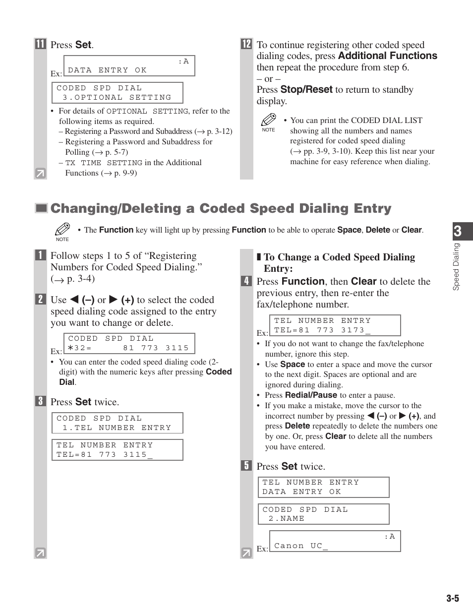 Changing/deleting a coded speed dialing entry | Canon ImageCLASS D680 User Manual | Page 28 / 94