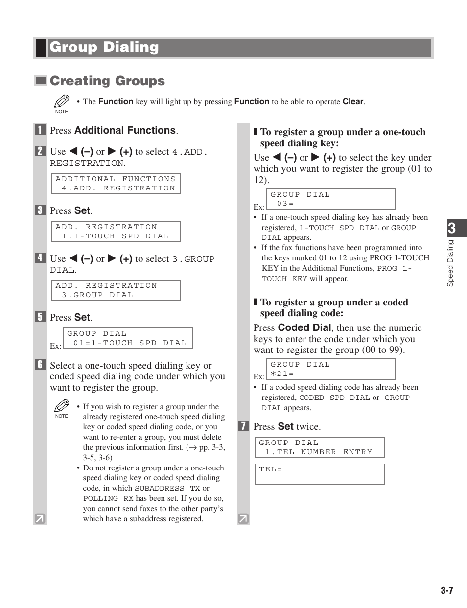 Group dialing, Creating groups | Canon ImageCLASS D680 User Manual | Page 30 / 94