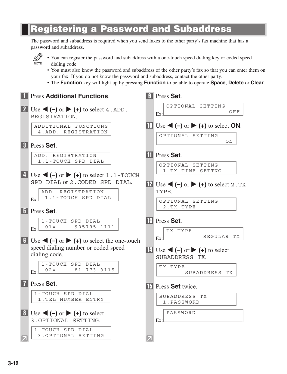 Registering a password and subaddress | Canon ImageCLASS D680 User Manual | Page 35 / 94