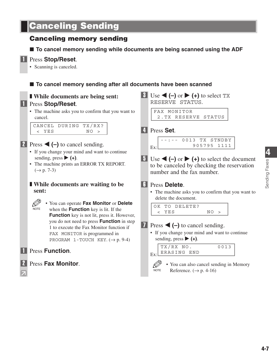 Canceling sending | Canon ImageCLASS D680 User Manual | Page 44 / 94