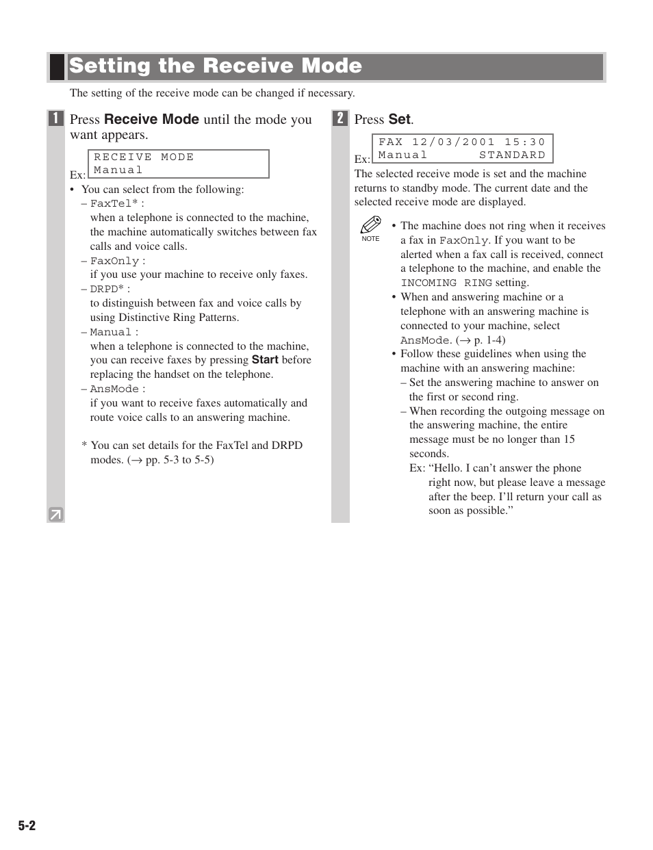 Setting the receive mode | Canon ImageCLASS D680 User Manual | Page 55 / 94