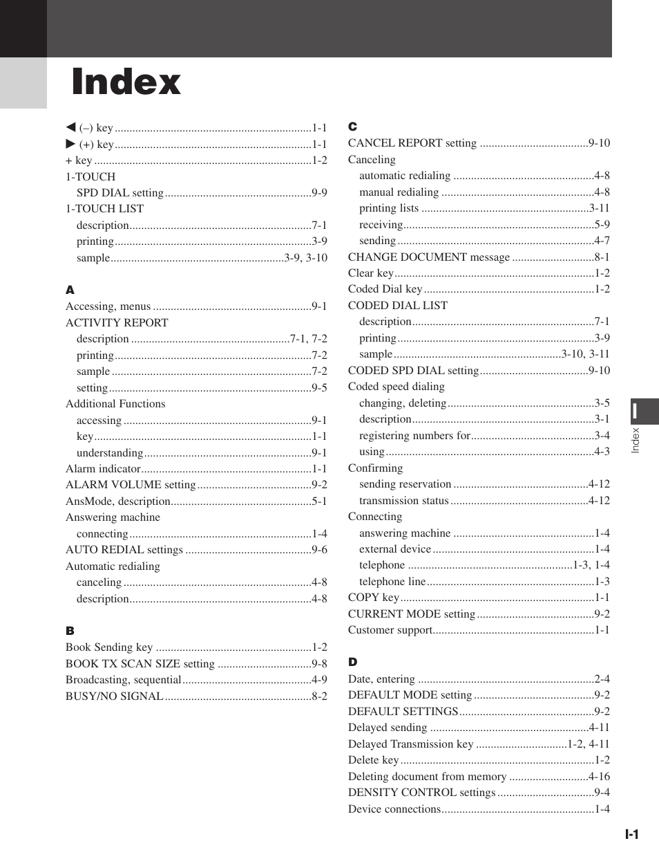 Index | Canon ImageCLASS D680 User Manual | Page 88 / 94