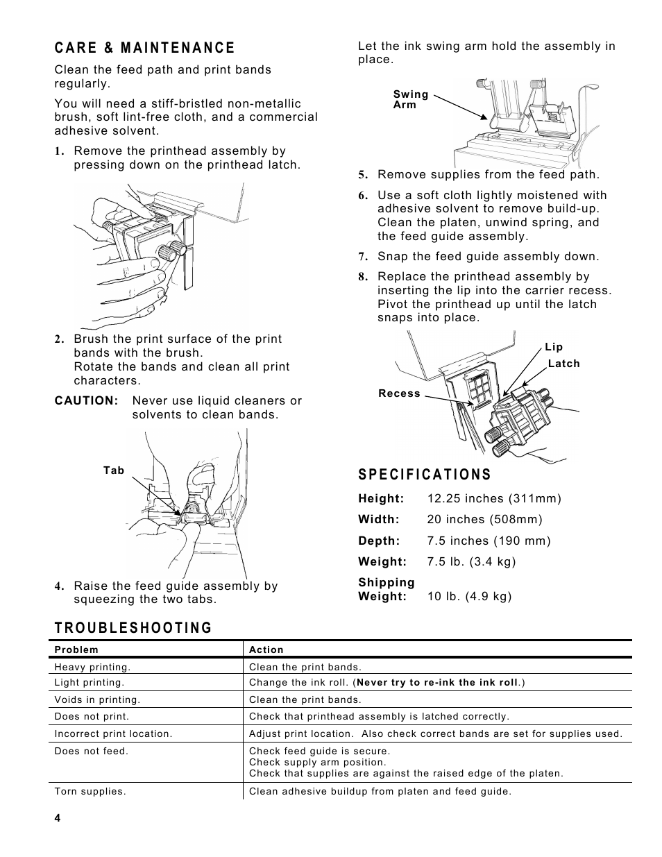 Avery Dennison Monarch 1730 User Manual | Page 4 / 4