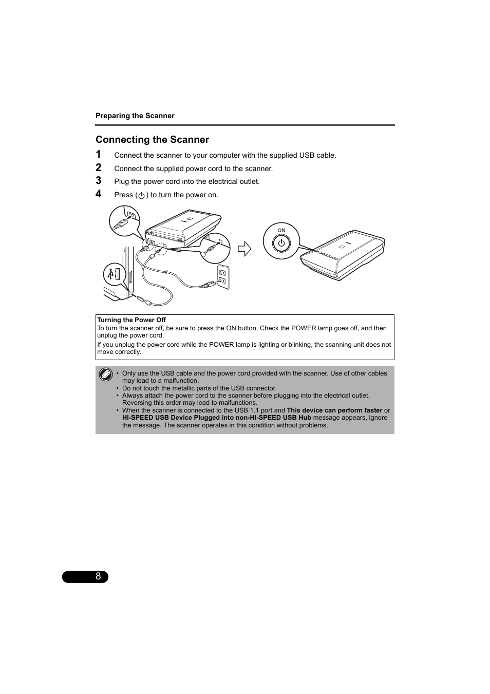 8connecting the scanner | Canon CANOSCAN 9000F User Manual | Page 10 / 19