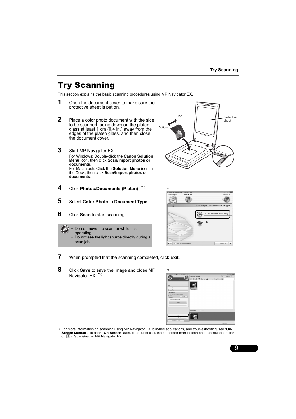 Try scanning | Canon CANOSCAN 9000F User Manual | Page 11 / 19