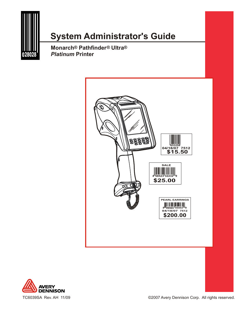 Avery Dennison Platinum 6039 System Administrator Guide User Manual | 48 pages