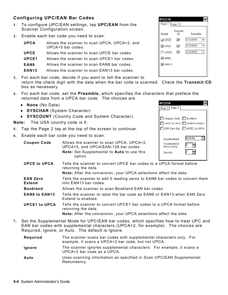 Configuring upc/ean bar codes, Configuring upc/ean bar codes -4 | Avery Dennison Platinum 6039 System Administrator Guide User Manual | Page 36 / 48