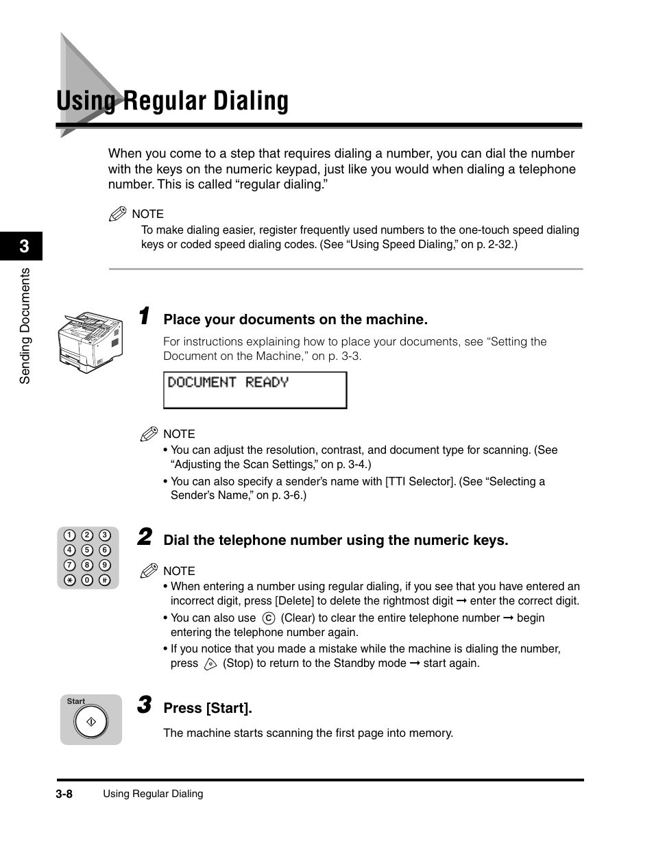 Using regular dialing, Using regular dialing -8 | Canon 700 Series User Manual | Page 105 / 365