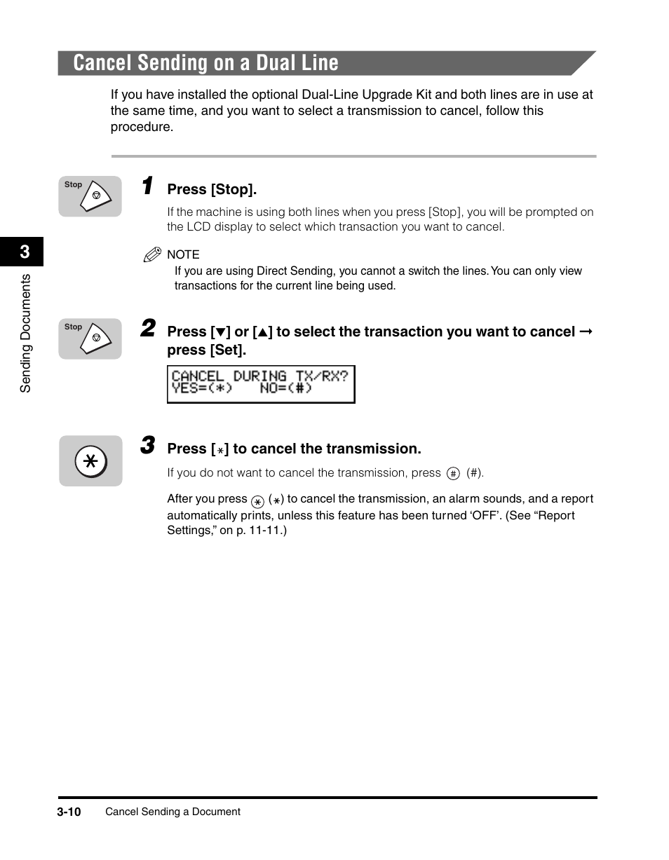 Cancel sending on a dual line, Cancel sending on a dual line -10 | Canon 700 Series User Manual | Page 107 / 365