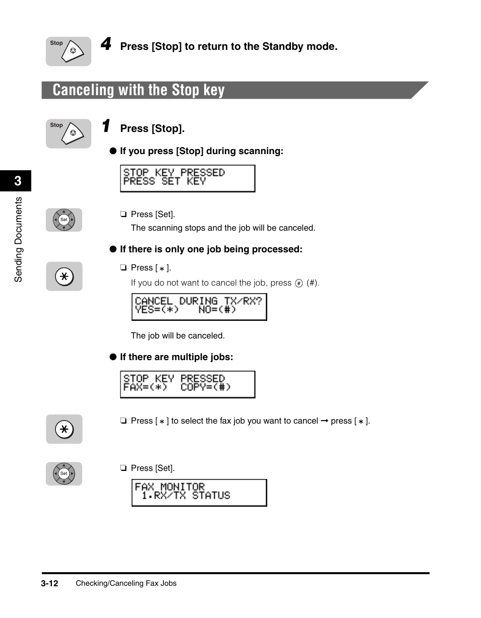 Canceling with the stop key, Canceling with the stop key -12 | Canon 700 Series User Manual | Page 109 / 365