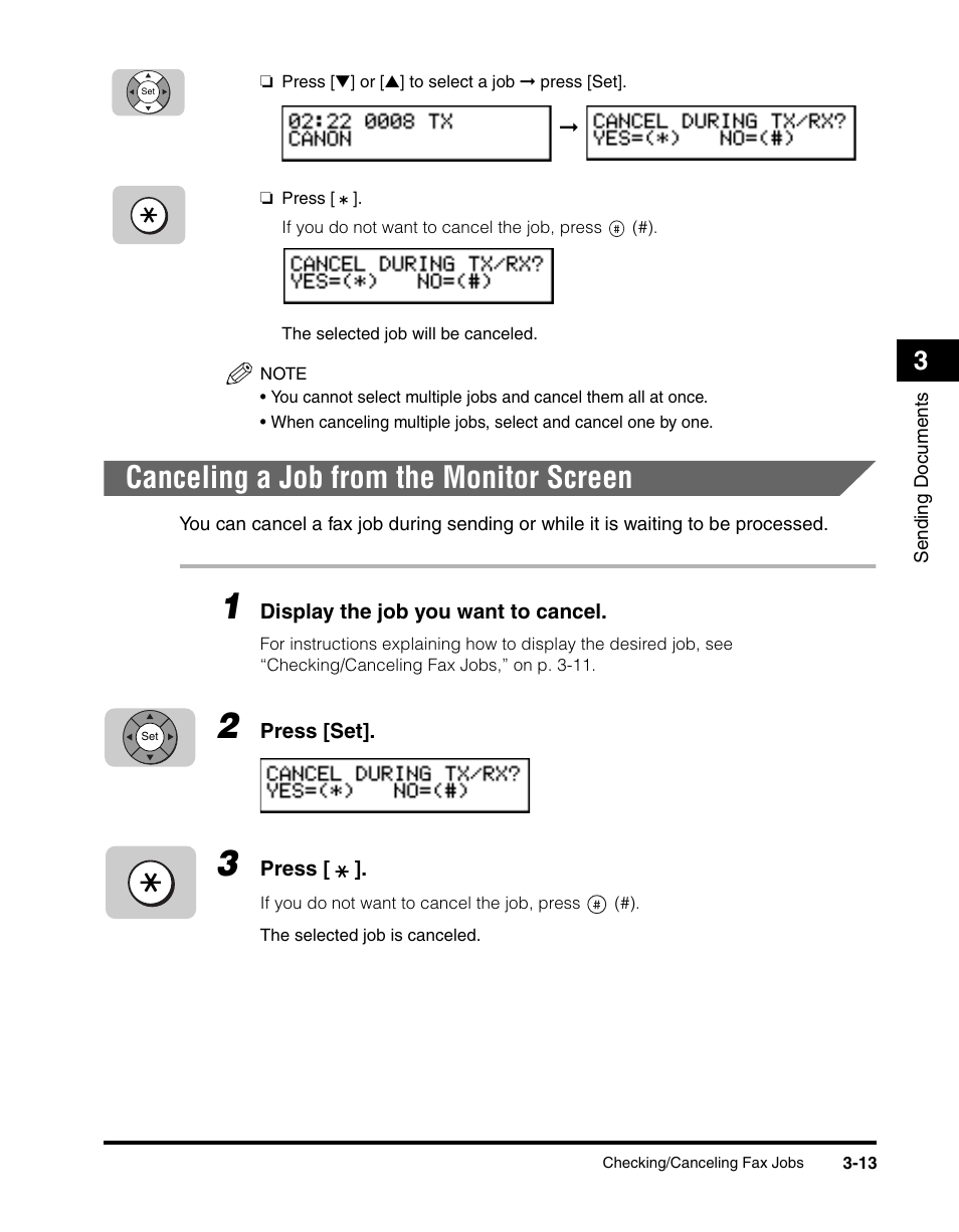 Canceling a job from the monitor screen, Canceling a job from the monitor screen -13 | Canon 700 Series User Manual | Page 110 / 365