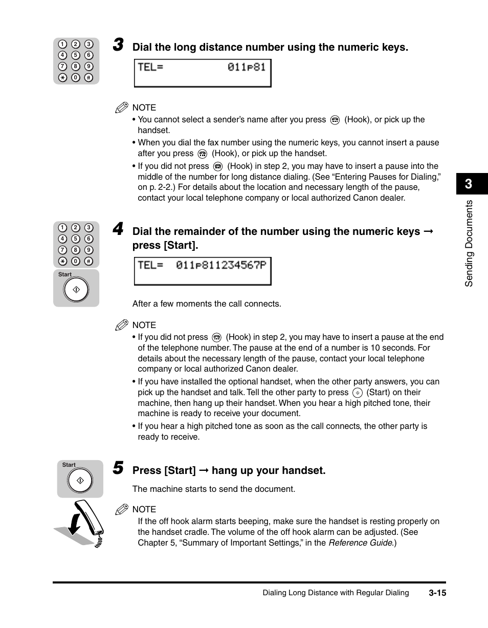 Press [start] ➞ hang up your handset | Canon 700 Series User Manual | Page 112 / 365