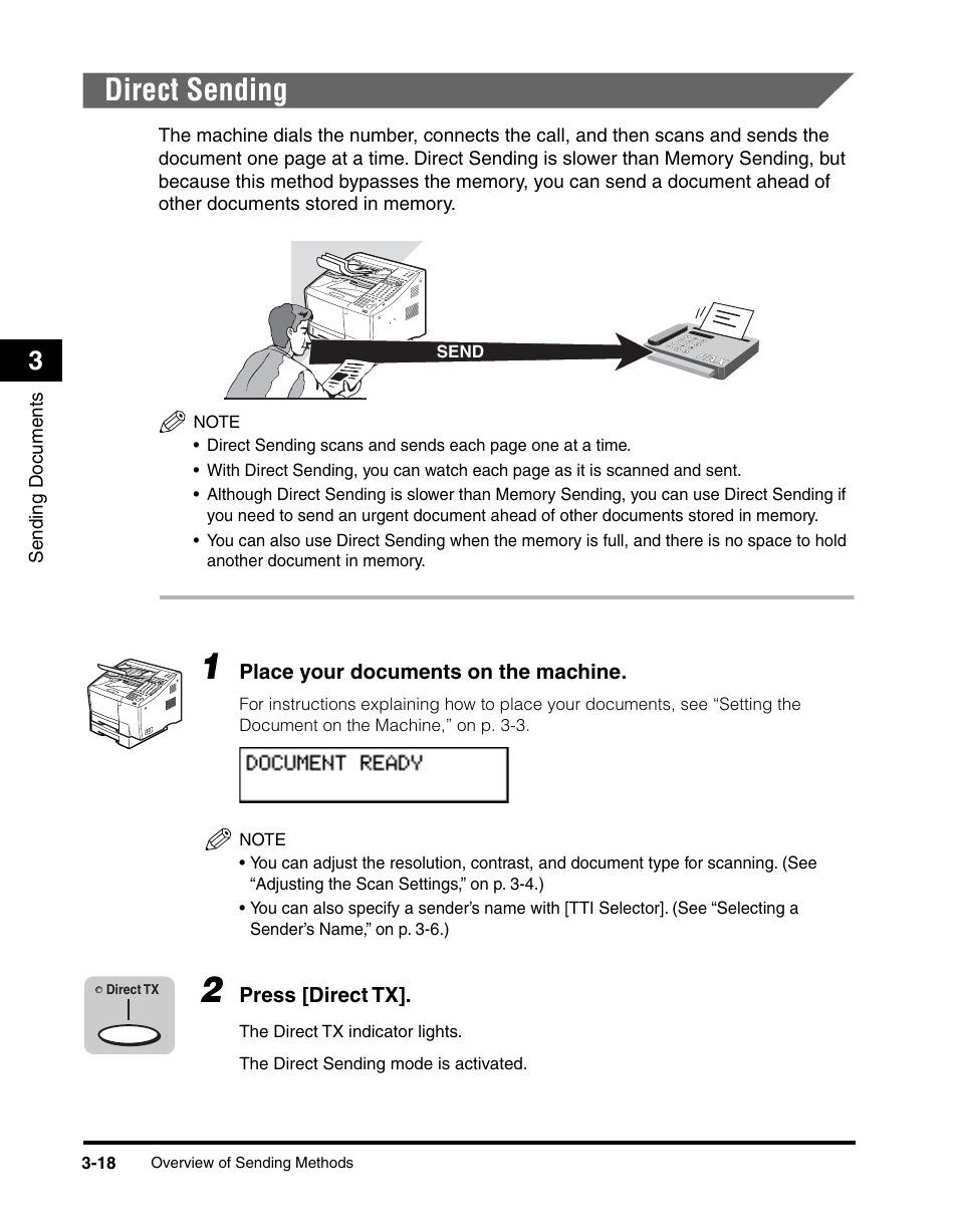 Direct sending, Direct sending -18 | Canon 700 Series User Manual | Page 115 / 365