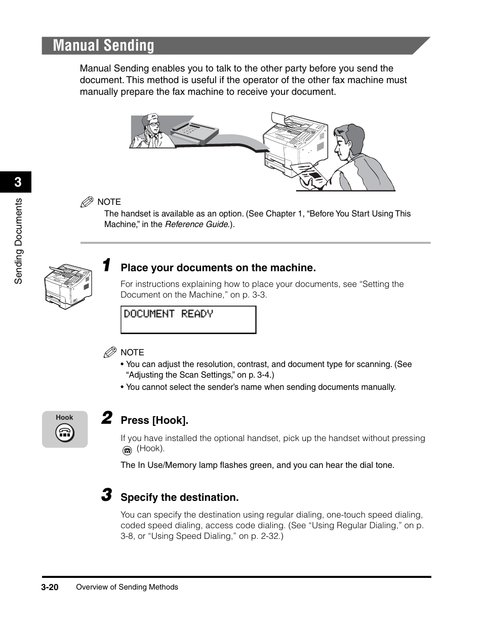 Manual sending, Manual sending -20 | Canon 700 Series User Manual | Page 117 / 365