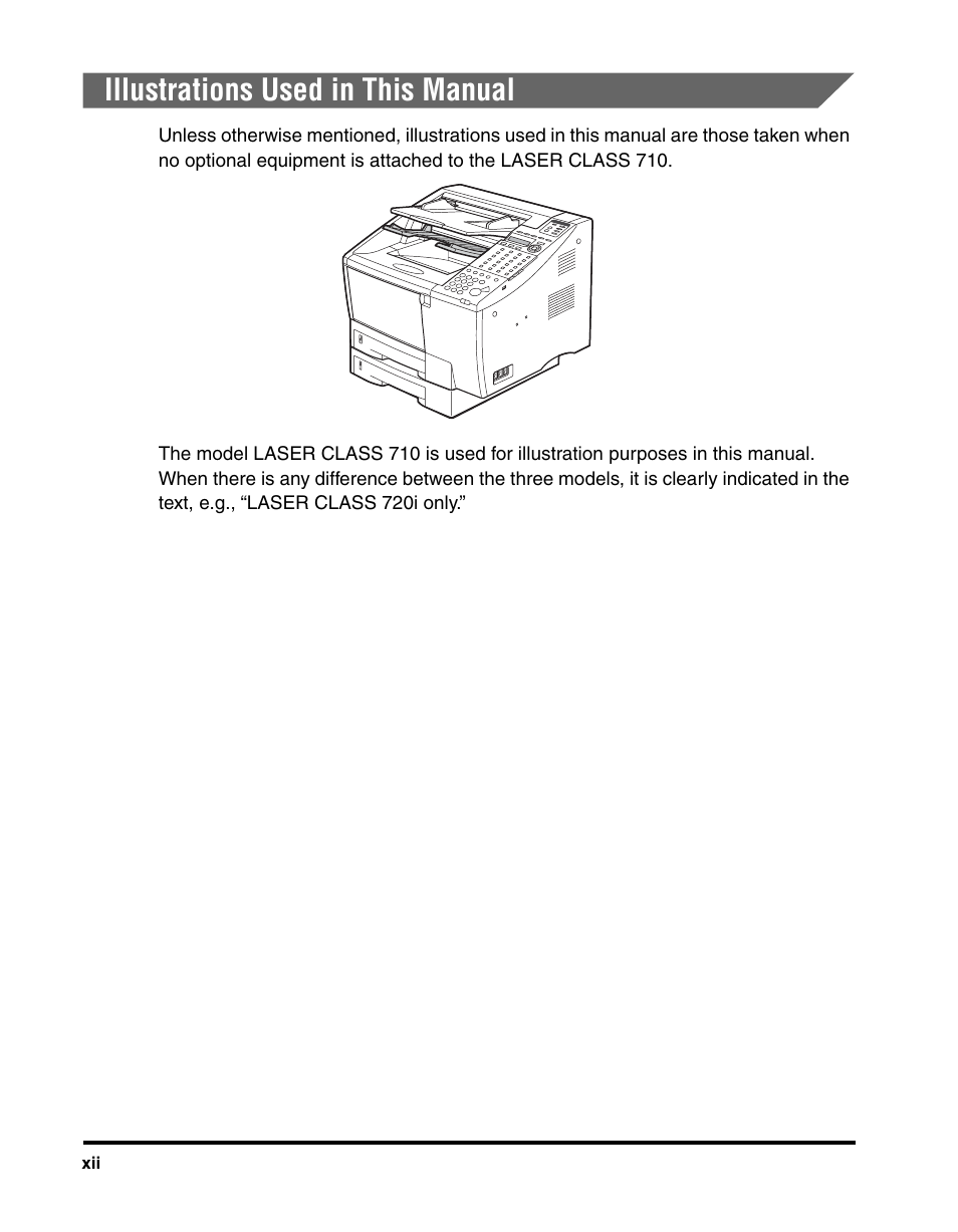 Illustrations used in this manual | Canon 700 Series User Manual | Page 13 / 365