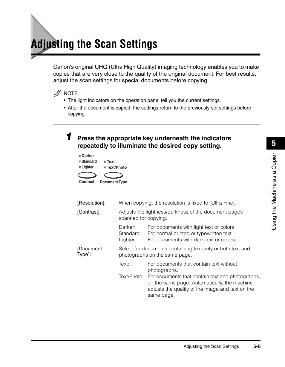 Adjusting the scan settings, Adjusting the scan settings -5 | Canon 700 Series User Manual | Page 148 / 365